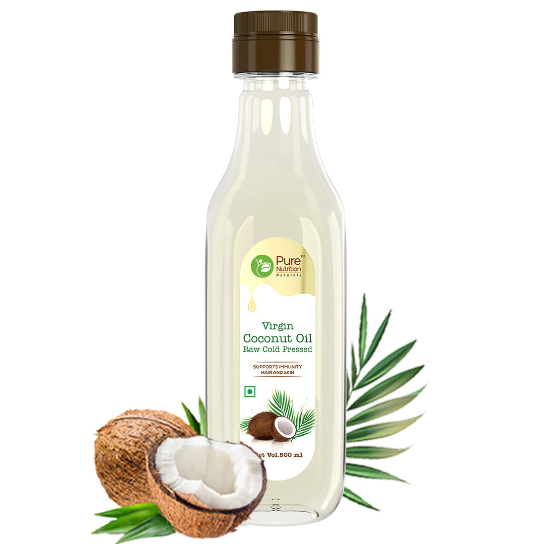 Virgin Coconut Oil 500ml | Cold Pressed, 100% Pure & Unrefined | Good for Hair, Skin & Cooking