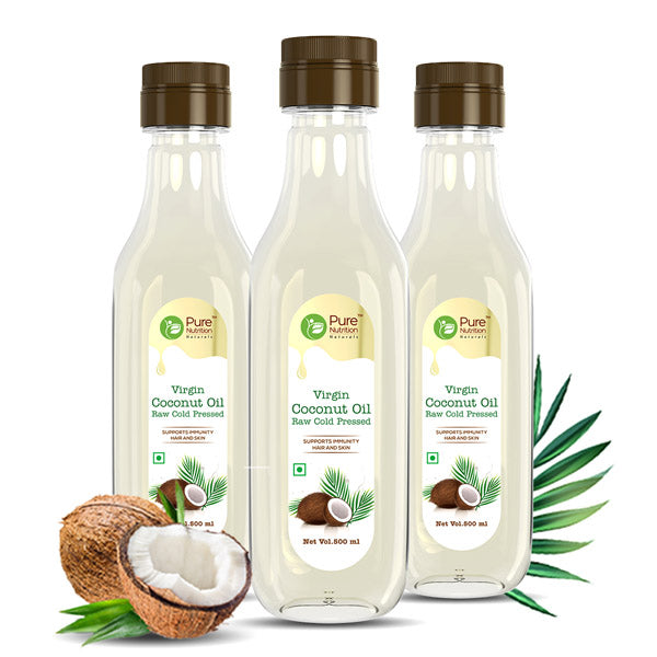 Virgin Coconut Oil 500ml | Cold Pressed, 100% Pure & Unrefined | Good for Hair, Skin & Cooking