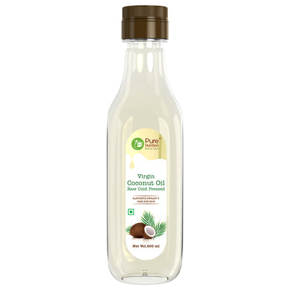 Virgin Coconut Oil 500ml | Cold Pressed, 100% Pure & Unrefined | Good for Hair, Skin & Cooking