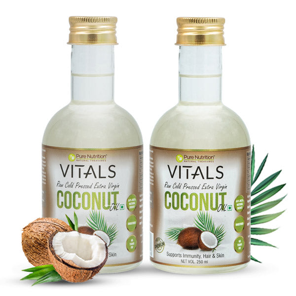 Raw Cold Pressed Virgin Coconut Oil - 250ml Pet Bottle | 100% Pure & Unrefined | Good for Hair Growth, Skin, Baby Massage, Cooking, and Reducing Hair Fall