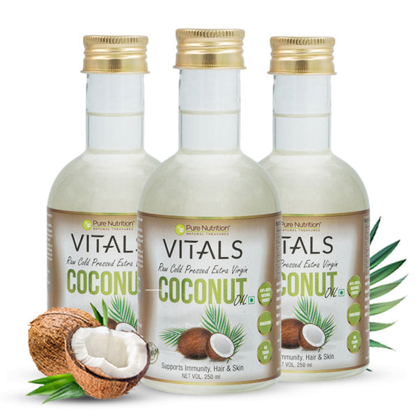 Raw Cold Pressed Virgin Coconut Oil - 250ml Pet Bottle | 100% Pure & Unrefined | Good for Hair Growth, Skin, Baby Massage, Cooking, and Reducing Hair Fall