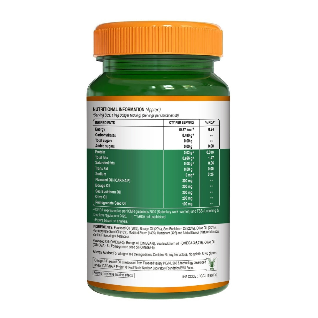 Vegan Omega Softgels – Essential 3-5-6-7-9 Fatty Acids