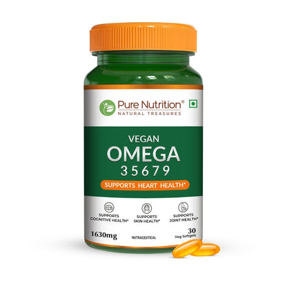 Vegan Omega 3 5 6 7 9 | Plant-Based Essential Fatty Acid Blend | Flaxseed, Borage, Sea Buckthorn, Olive & Pomegranate Oils