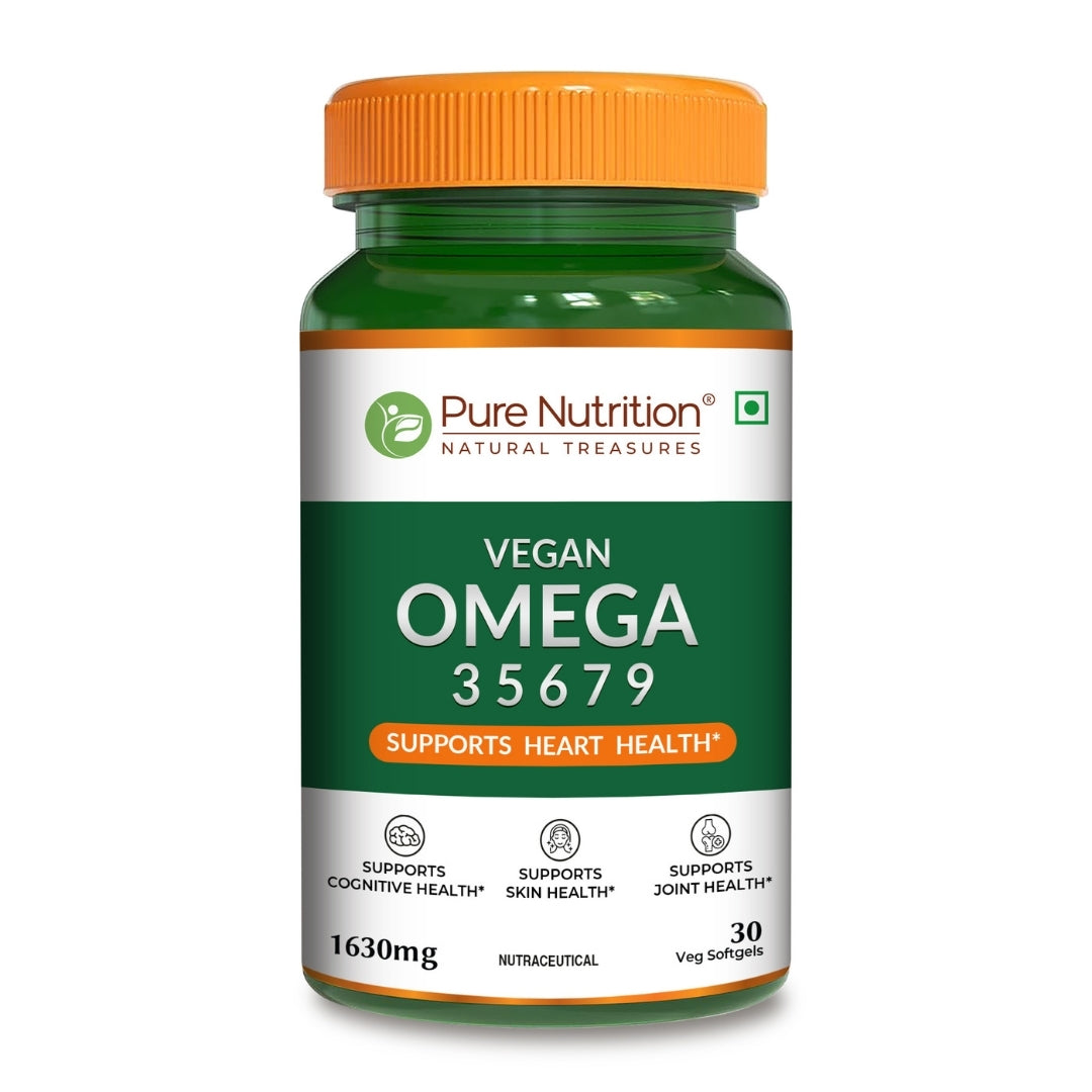 Vegan Omega 3 5 6 7 9 | Plant-Based Essential Fatty Acid Blend | Flaxseed, Borage, Sea Buckthorn, Olive & Pomegranate Oils