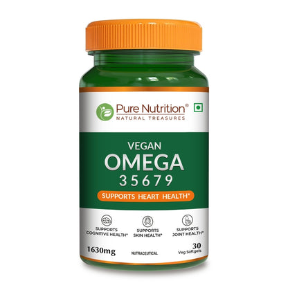 Vegan Omega 3 5 6 7 9 | Plant-Based Essential Fatty Acid Blend | Flaxseed, Borage, Sea Buckthorn, Olive & Pomegranate Oils