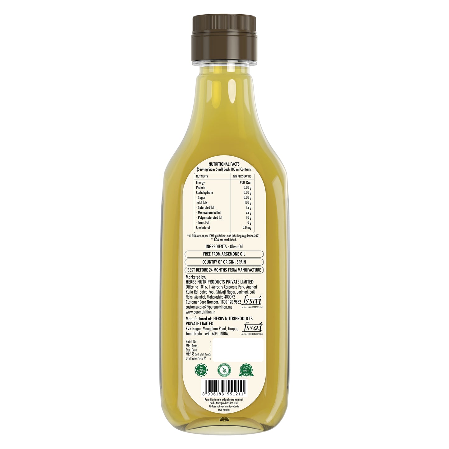 Extra Light Olive Oil | 100% Pure & Edible (1 Litre) | Ideal for Indian Cooking , Good For Skin