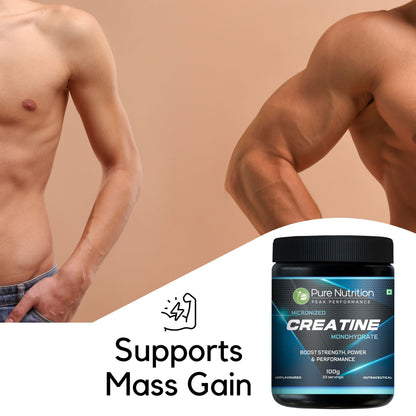 Creatine Monohydrate | Energy Support during Intense Workouts | Unflavoured | 100g - 33 Servings