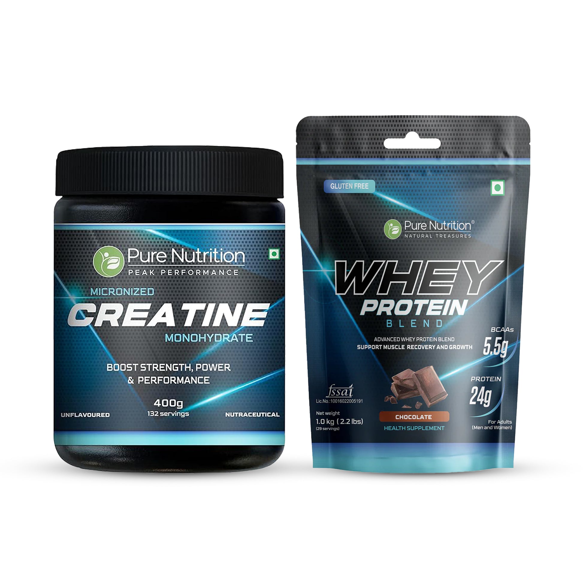 Strength Combo: Creatine Monohydrate + Whey Protein Blend