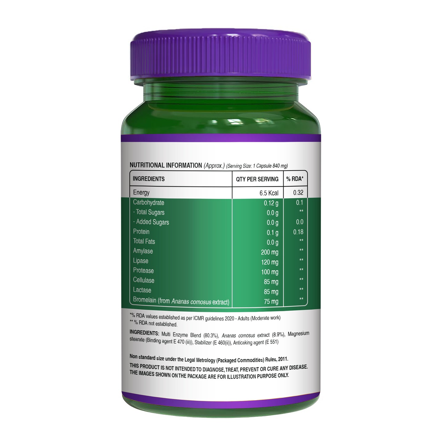Digestive Enzymes with Bromelain 840mg | Multi Enzyme Blend Supplement