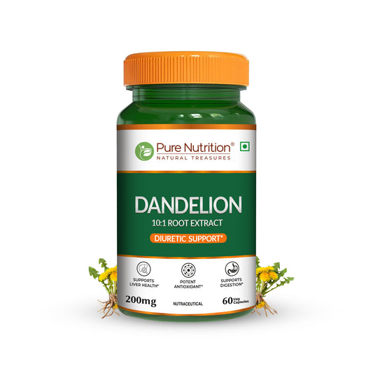 Pure Nutrition Dandelion Root Extract 200mg | Veg Capsules | Herbal Wellness Support