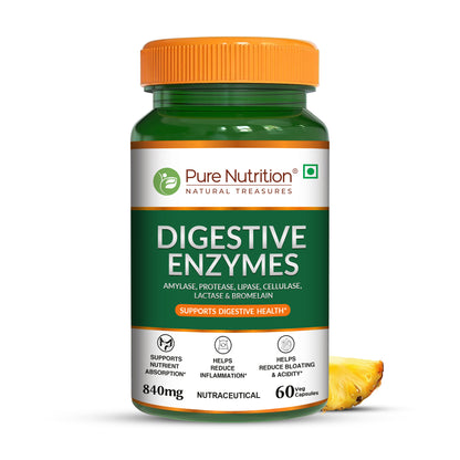 Pure Nutrition Digestive Enzymes with Bromelain – Supports Healthy Digestion