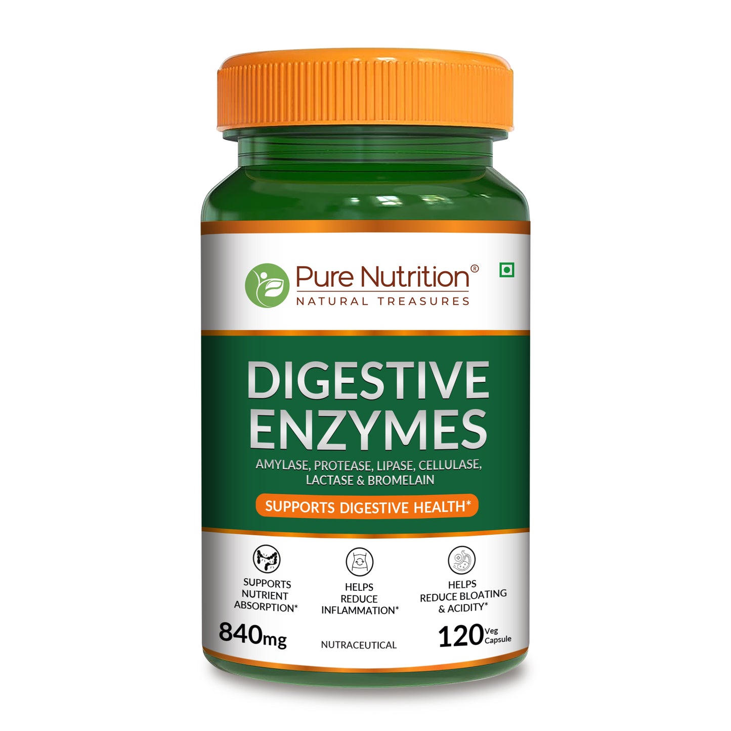 Pure Nutrition Digestive Enzymes with Bromelain – Supports Healthy Digestion