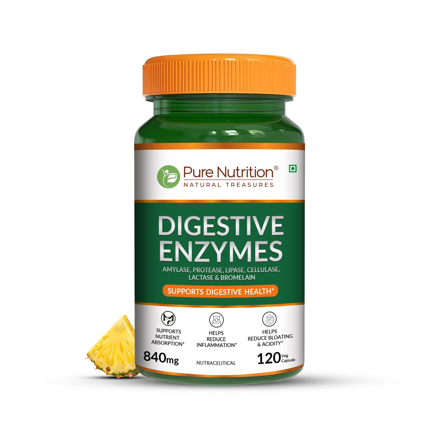 Pure Nutrition Digestive Enzymes with Bromelain – Supports Healthy Digestion