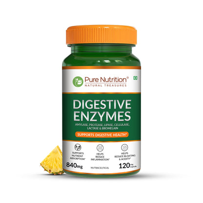 Pure Nutrition Digestive Enzymes with Bromelain – Supports Healthy Digestion