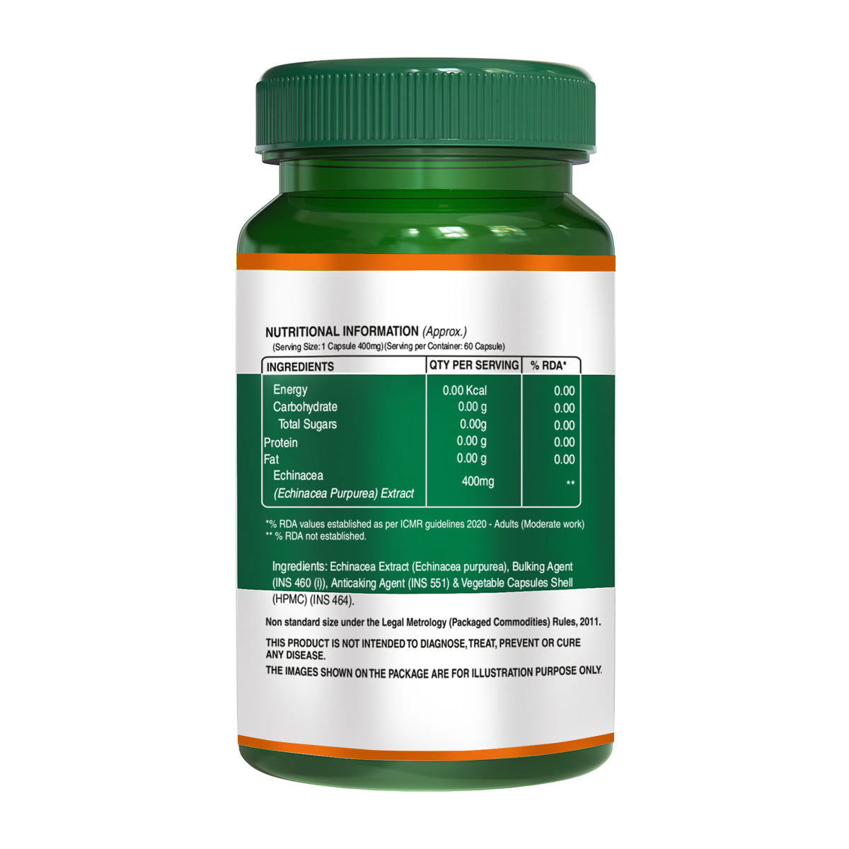 Pure Nutrition Echinacea Capsules - 60 Caps | Antioxidant, Immune Booster, Anti-Inflammatory