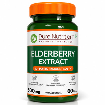 Elderberry Extract 500 mg | Sambucus Nigra Fruit Extract | 60 Capsules