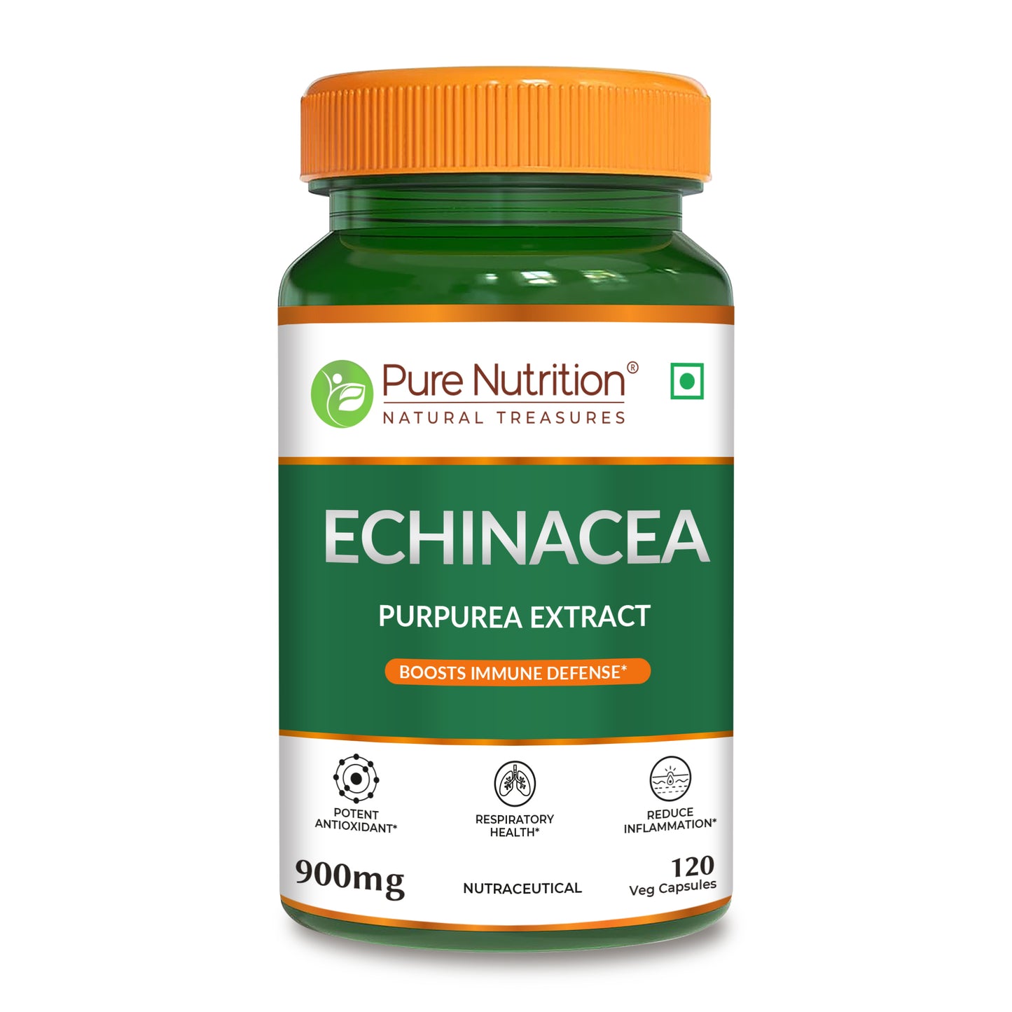 Pure Nutrition Echinacea Capsules - 60 Capsules | Antioxidant, Immune Booster, and Anti-Inflammatory Support