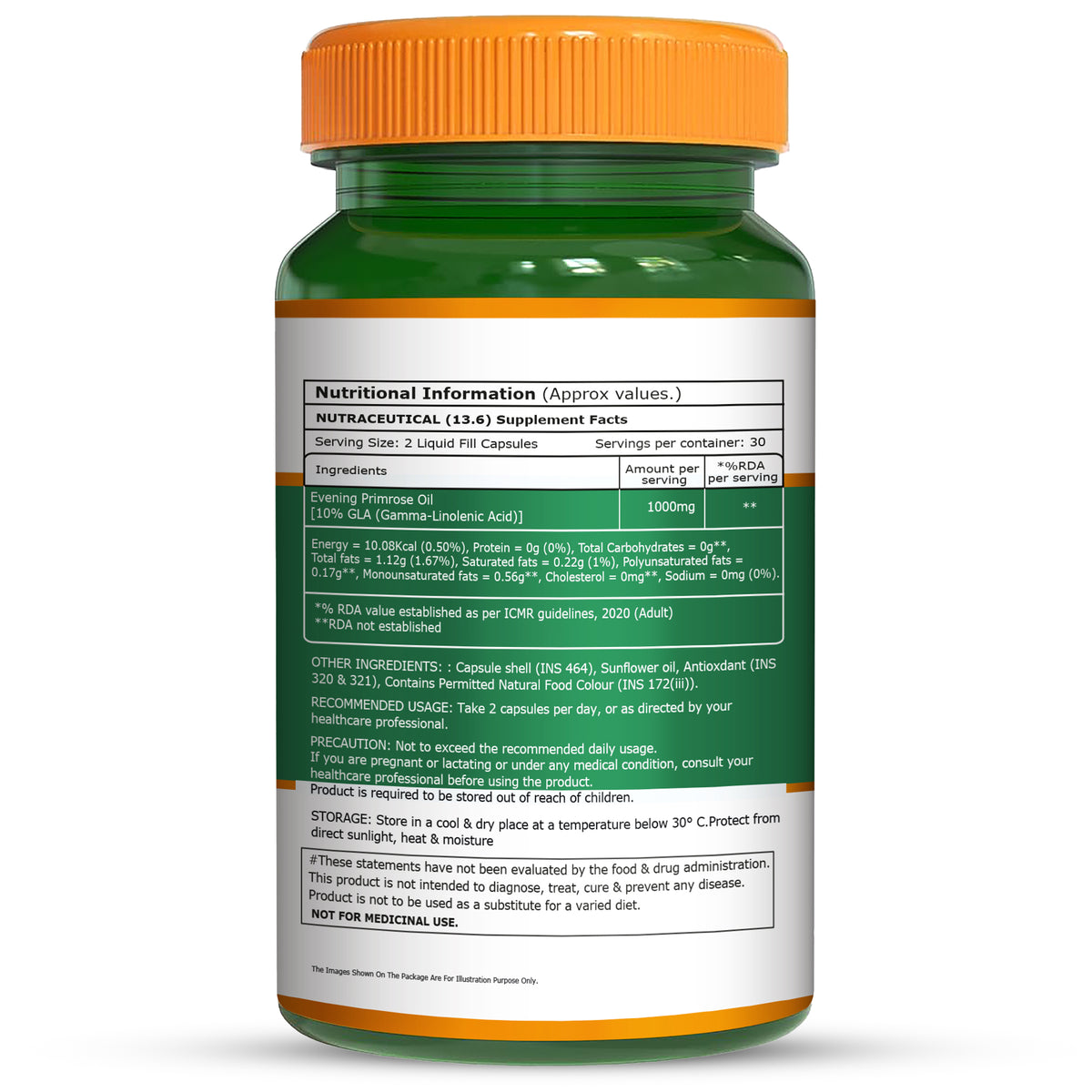 Evening Primrose Oil  GLA (Gamma Linolenic Acid) | Hormonal & Skin Support