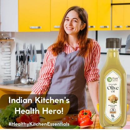 Extra Light Olive Oil | 100% Pure & Edible (1 Litre) | Ideal for Indian Cooking , Good For Skin