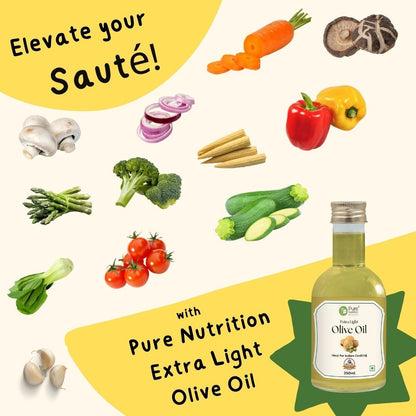 Extra Light Olive Oil | 100% Pure & Edible (250ml) | Ideal for Indian Cooking , Good For Skin