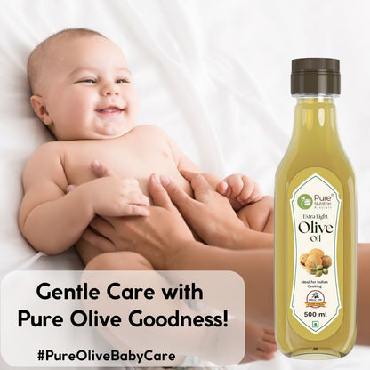 Extra Light Olive Oil - 500ml | 100% Pure & Edible | Ideal for Indian Cooking , Good For Skin