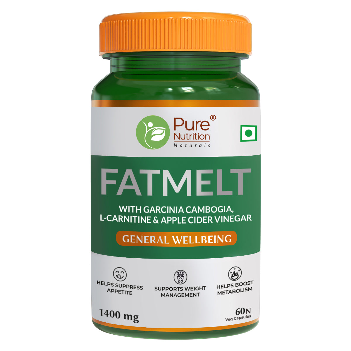 FATMELT with Garcinia Cambogia, L-Carnitine, and Apple Cider Vinegar - 60 Vegetarian Capsules | Supports Weight Management and Fat Metabolism