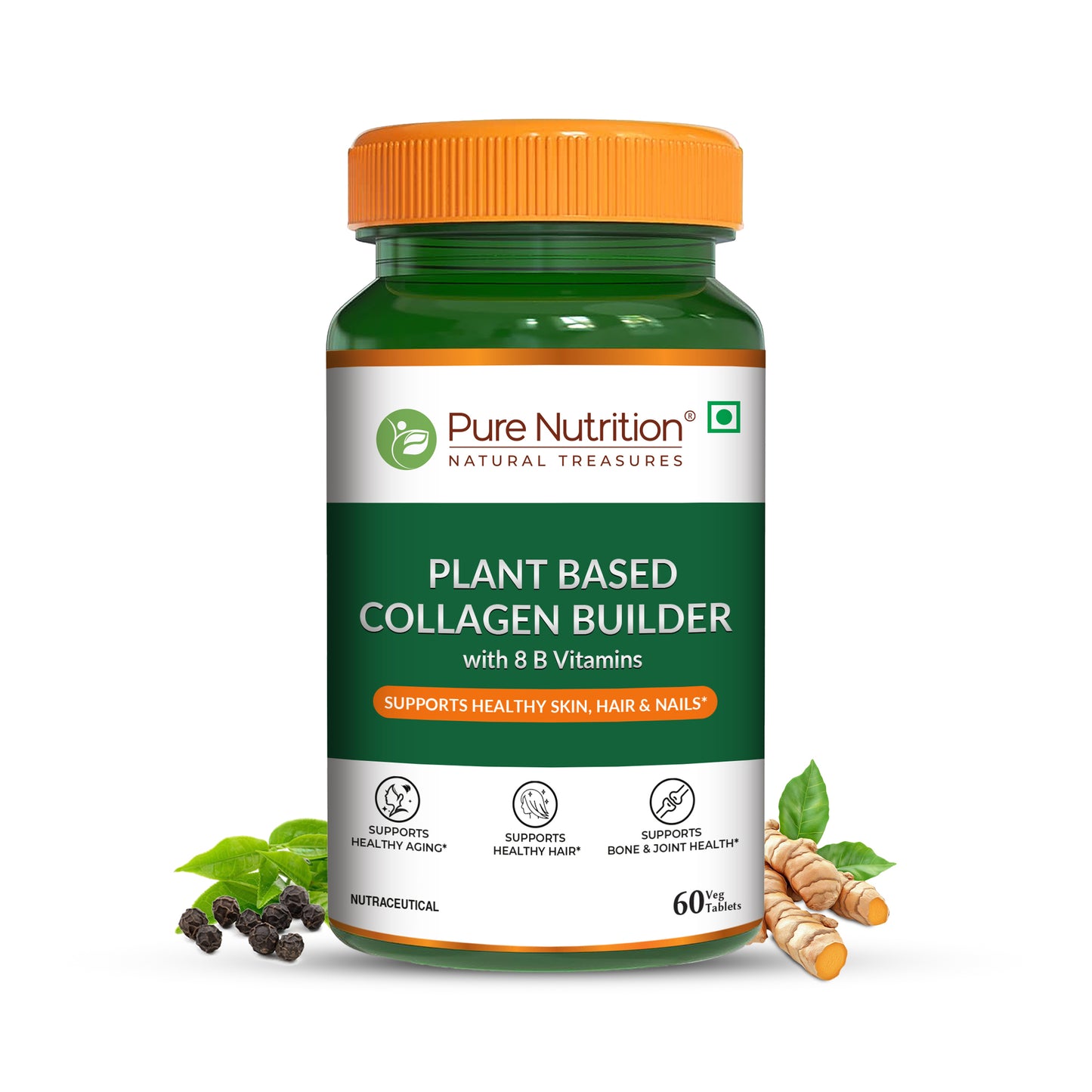 Plant-Based Collagen Builder - Enhance Skin, Hair & Nail Health-60 Tab