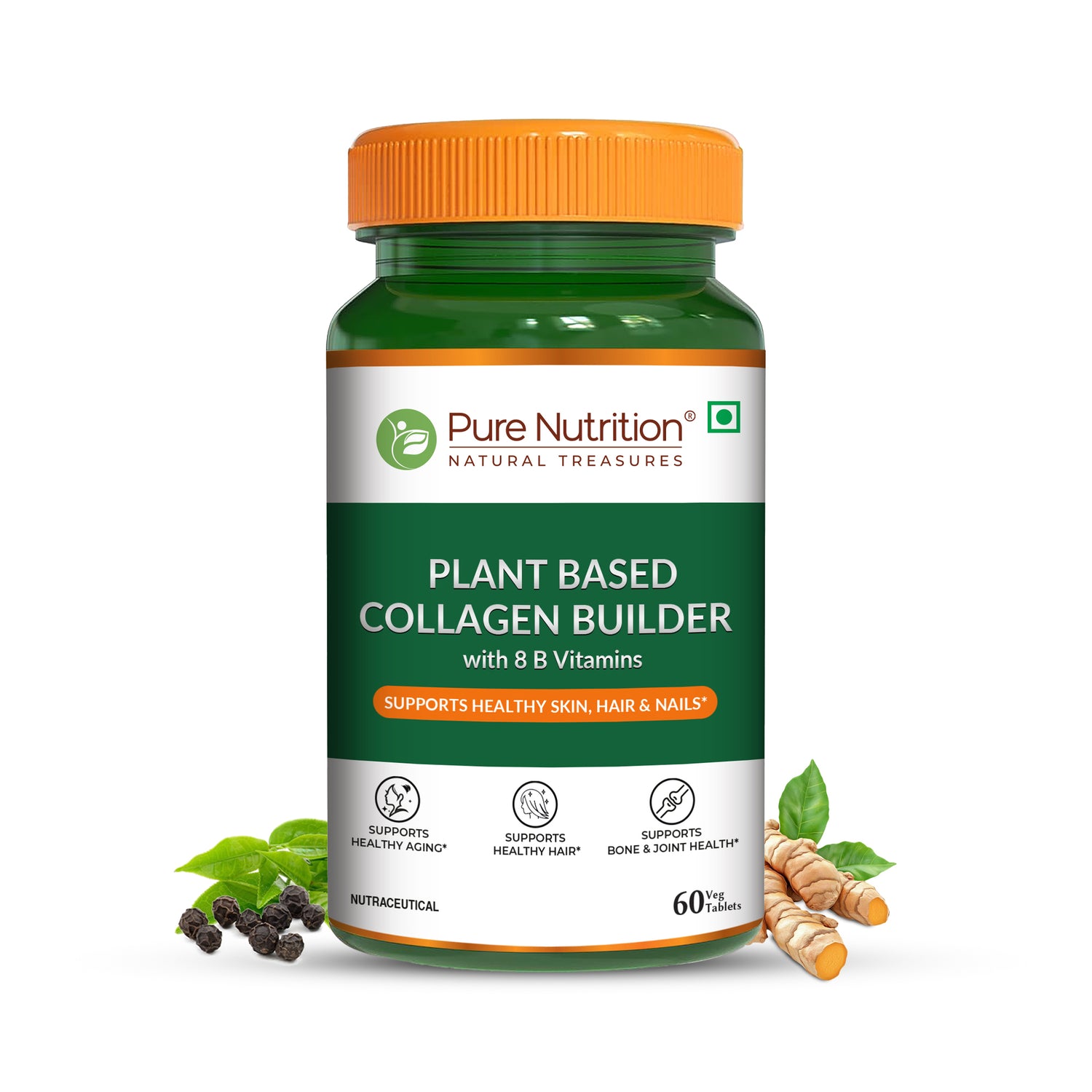 Plant-Based Collagen Builder - Enhance Skin, Hair & Nail Health-60 Tab