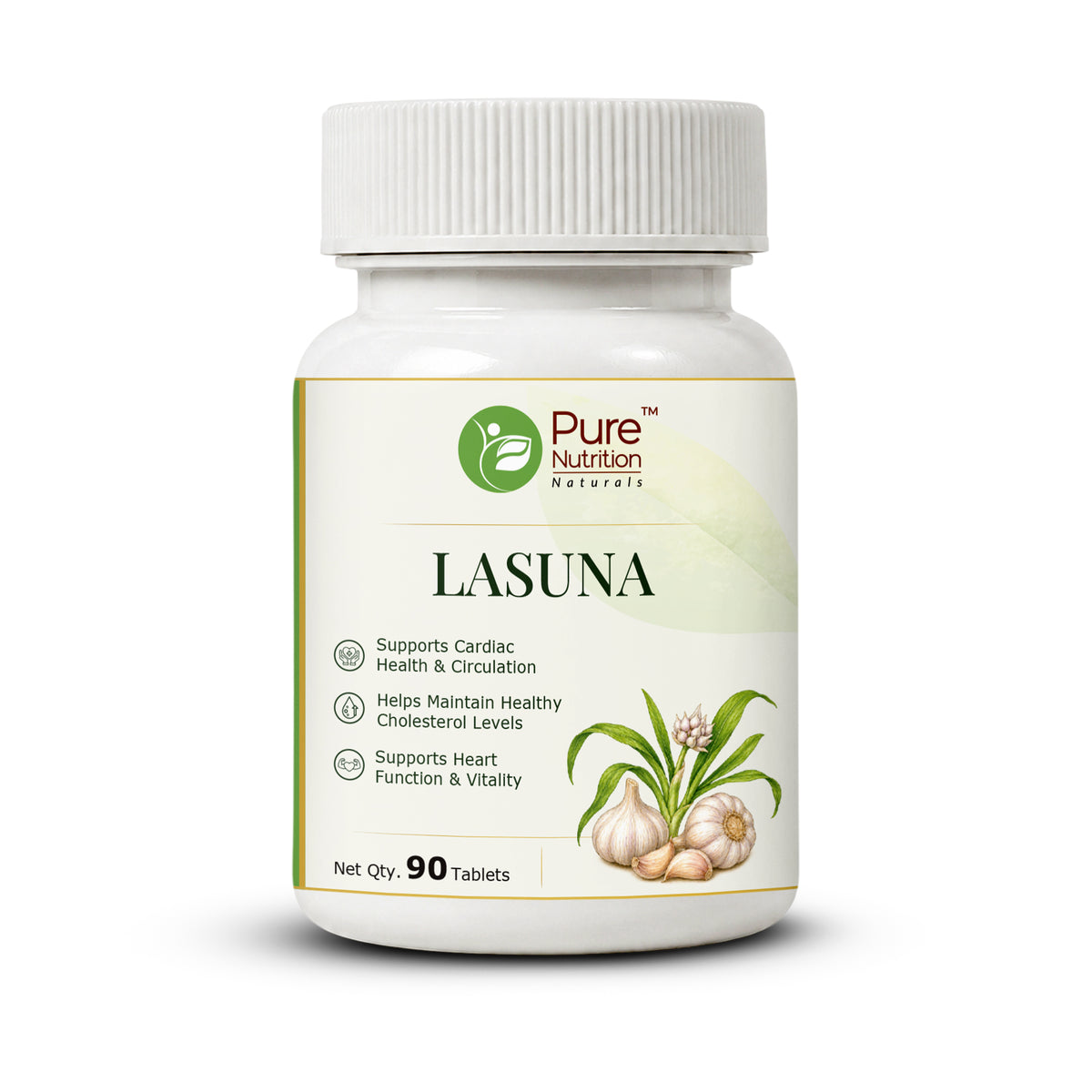 Pure Nutrition Lasuna Tablets | Ayurvedic Garlic Extract Supplement | Supports Heart & Circulation Wellness 