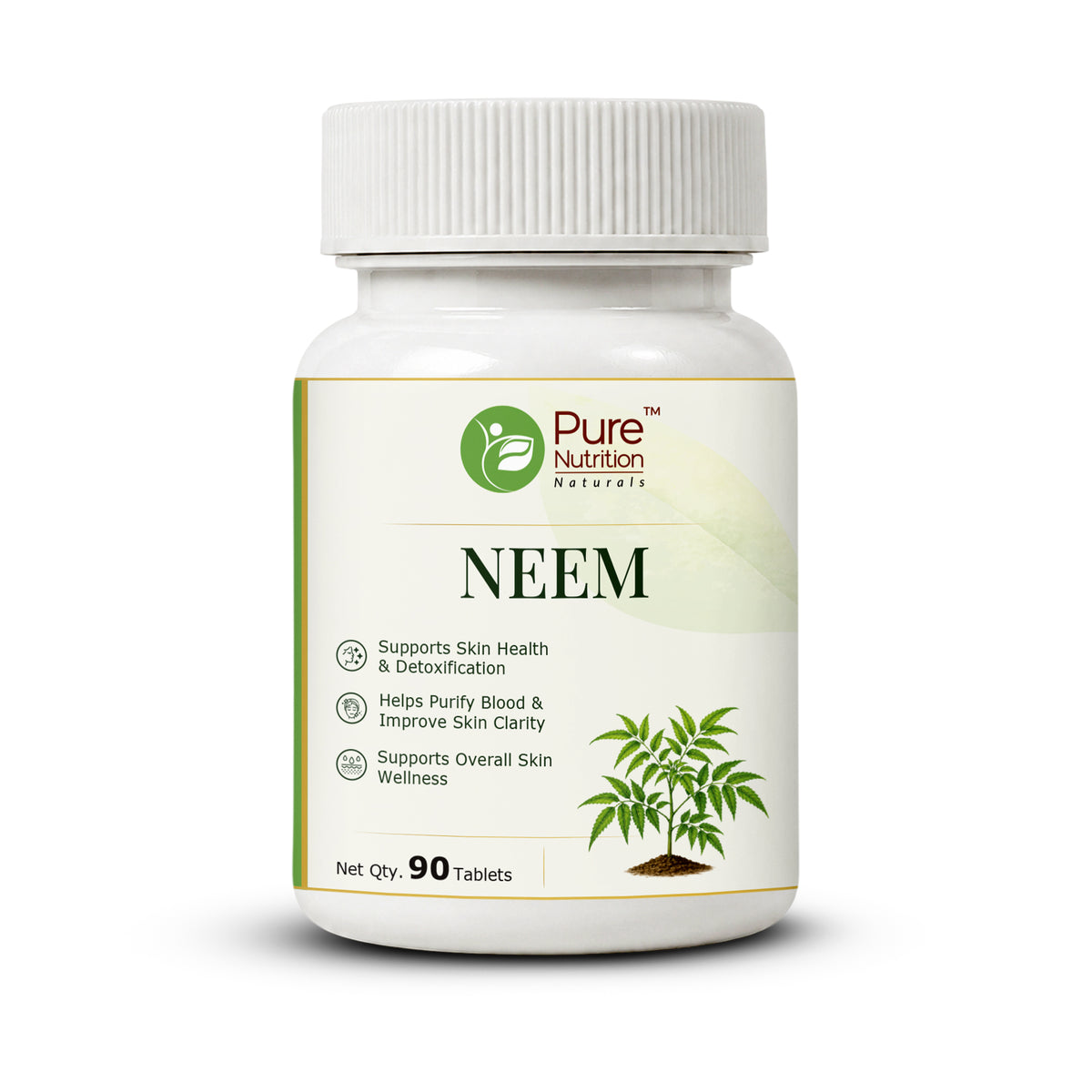 Pure Nutrition Neem Tablets | Ayurvedic Neem Extract Supplement | Supports Skin Wellness & Daily Detox Support 