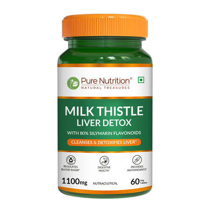 Liver Cleanse Supplements with Milk Thistle |Veg Tablets for Detox