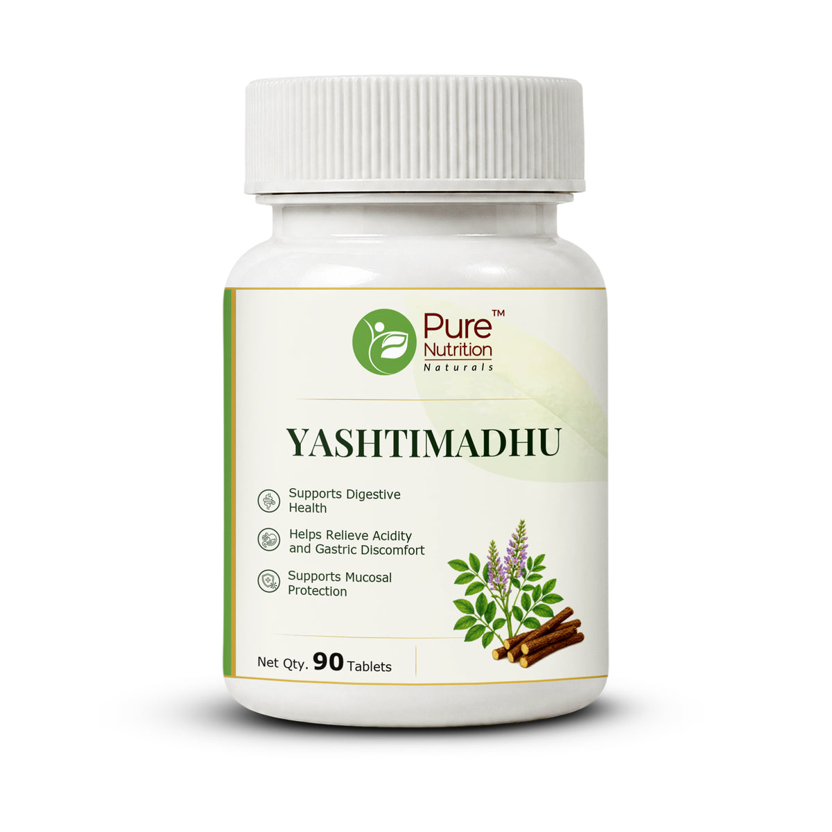 Pure Nutrition Yashtimadhu Tablets | Licorice Root Herbal Support for Digestive & Respiratory Wellness | Ayurvedic Supplement 