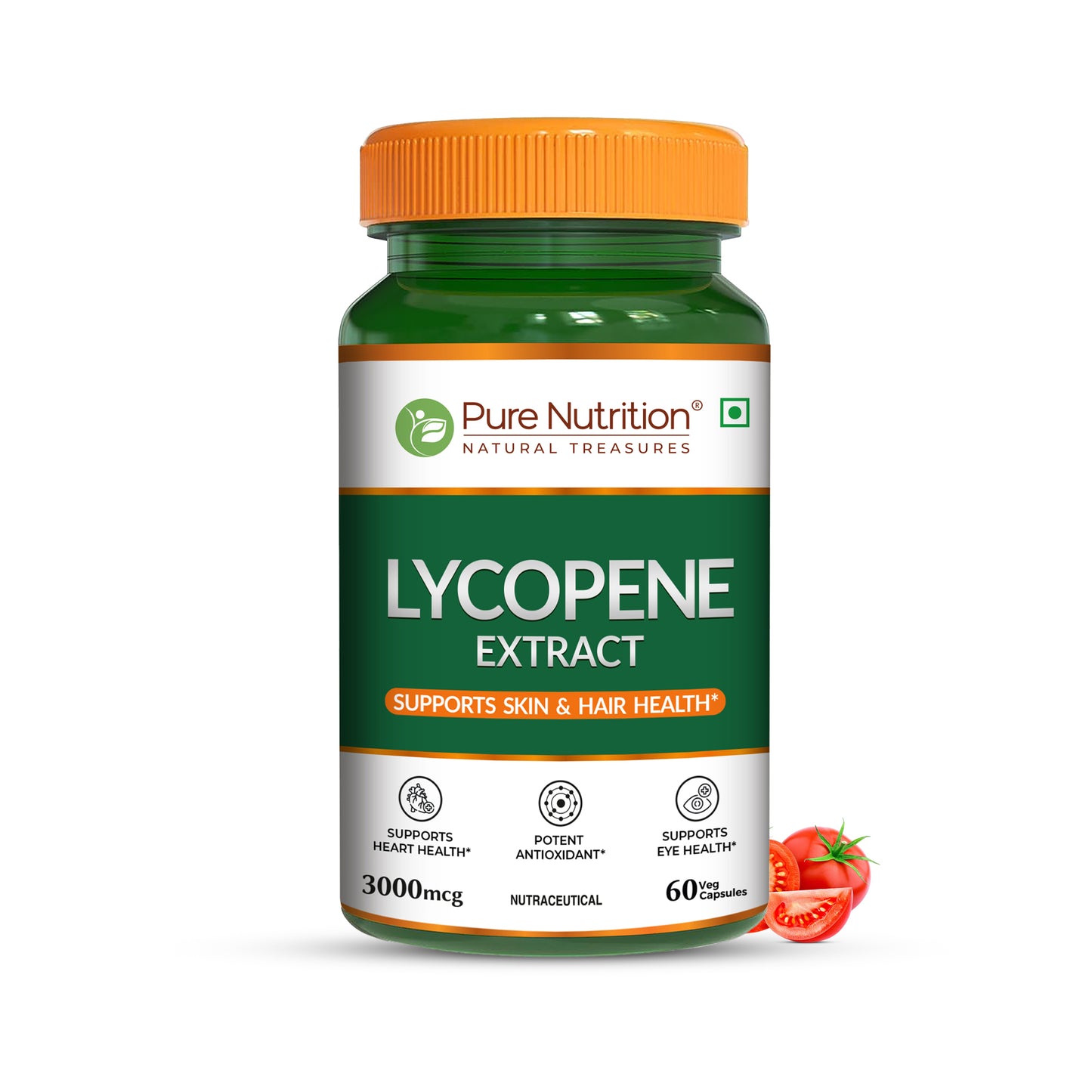 Pure Nutrition Lycopene Extract | 3000 mcg | 60 Veg Capsules