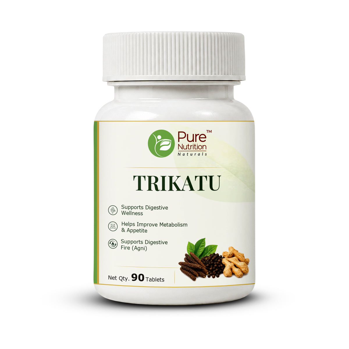 Pure Nutrition Trikatu Tablets | Ayurvedic Herbal Blend with Pippali, Maricha & Shunthi | Supports Digestion & Metabolism 