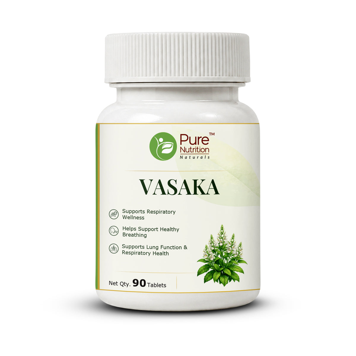 Pure Nutrition Vasaka Tablets | Ayurvedic Herbal Support for Respiratory Wellness & Healthy Breathing | Vasaka Extract Supplement