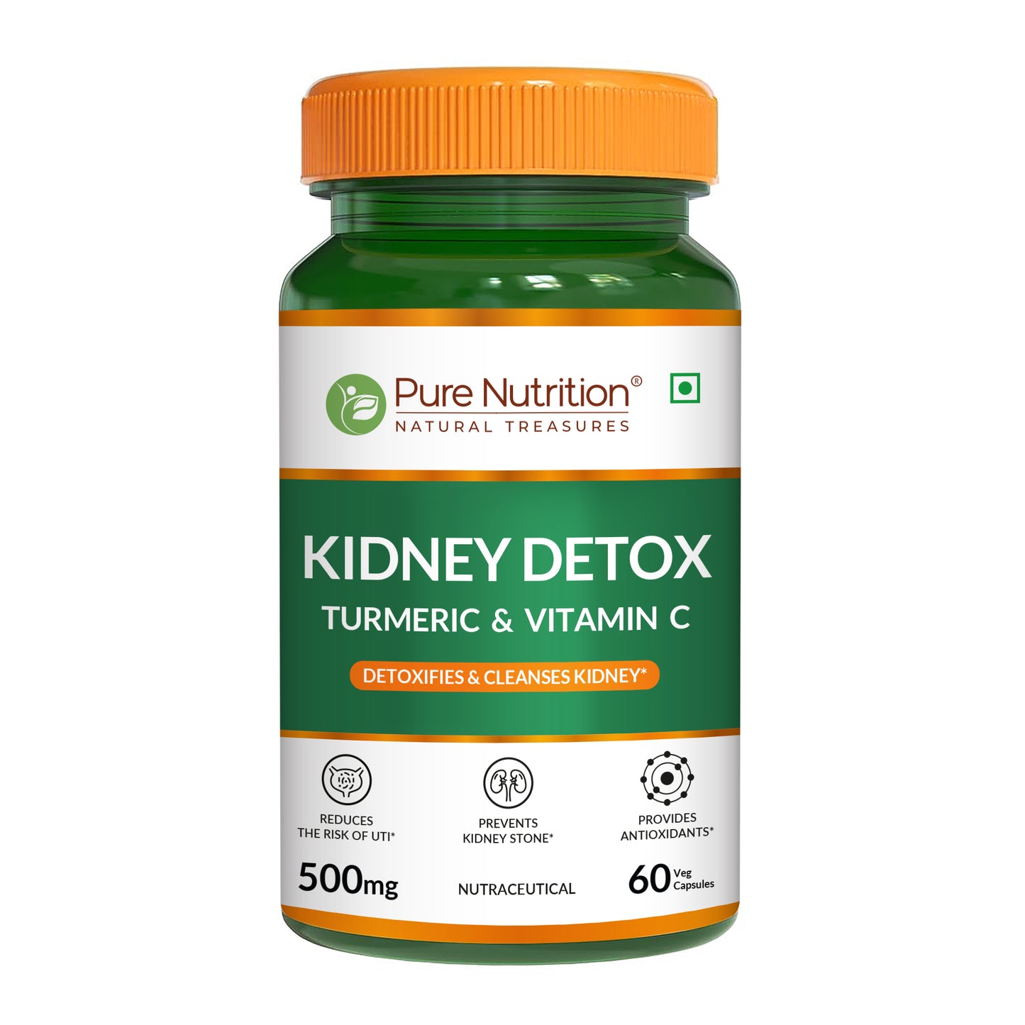 Kidney Wellness Supplement with Turmeric & Vitamin C | Supports Detox