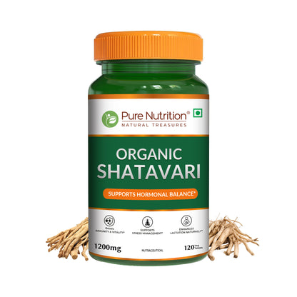 Organic Shatavari - 120 Tablets | Boosts Immunity, Digestion, and Supports Women's Hormonal and Reproductive Health
