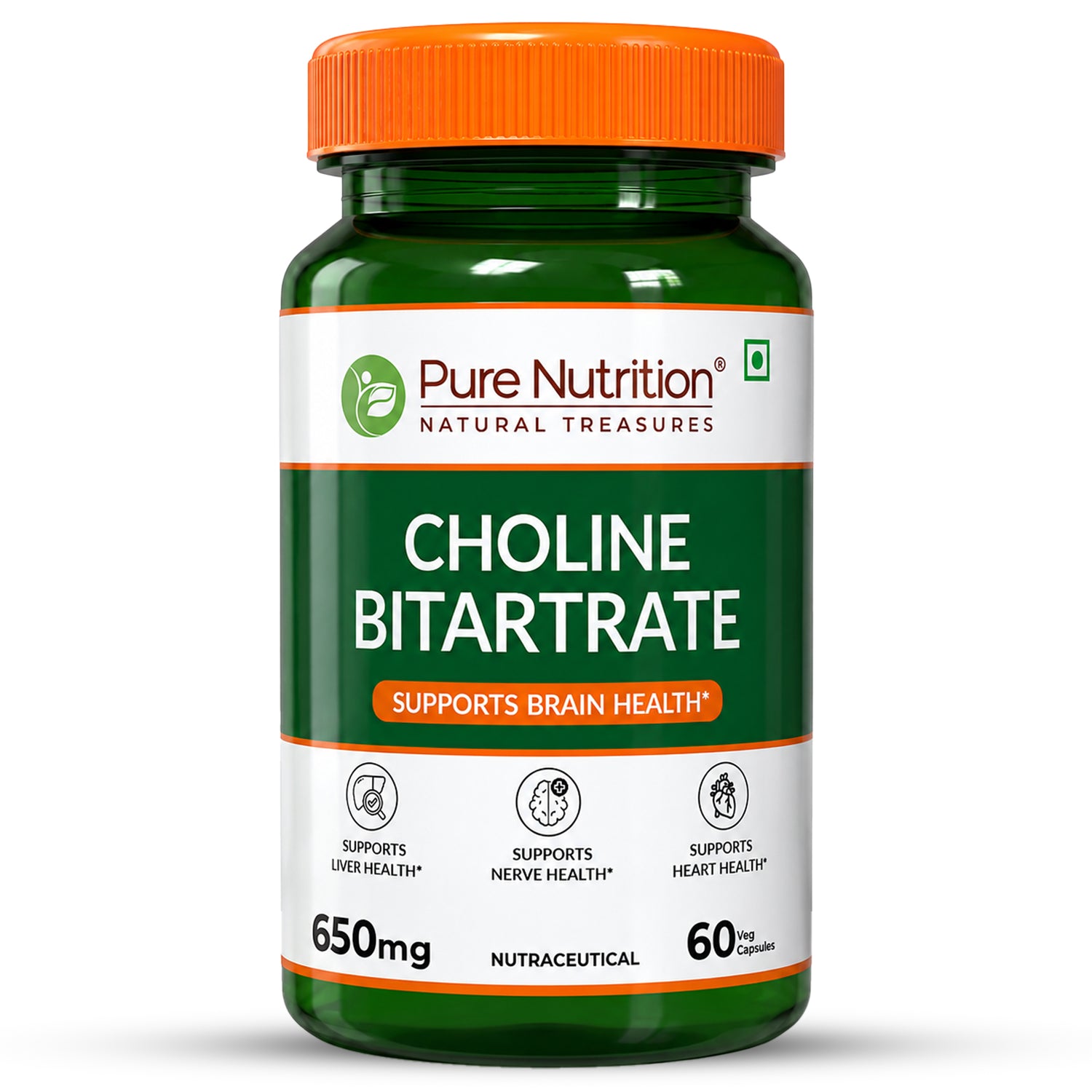 Choline Bitartrate 650mg  Brain, Nerve & Liver Support | 60 Veg Capsules