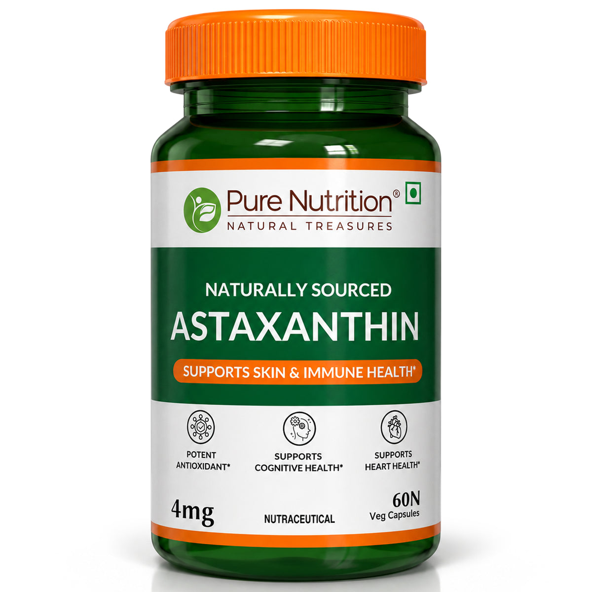 Astaxanthin 4mg Veg Capsules Eye, Skin & Muscle Health | Natural Antioxidant