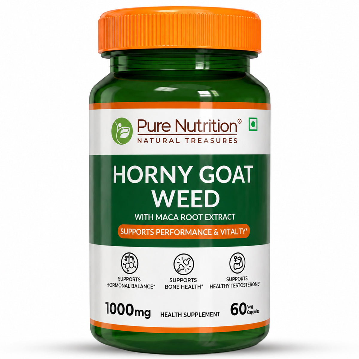Horny Goat Weed with Maca Root  Herbal Vitality & Wellness Supplement| 60 Capsules | 1000mg