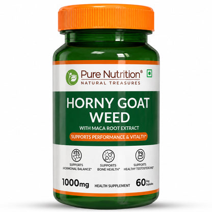 Horny Goat Weed with Maca Root  Herbal Vitality & Wellness Supplement| 60 Capsules | 1000mg