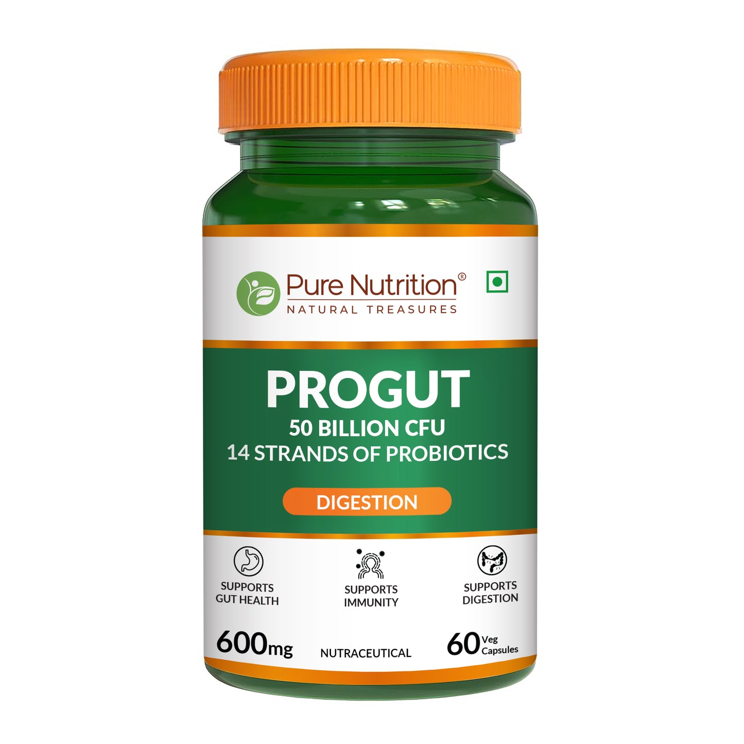 Easy Gut Combo: Progut 50 Billion CFU Probiotics + Psyllium Husk Isabgol Powder