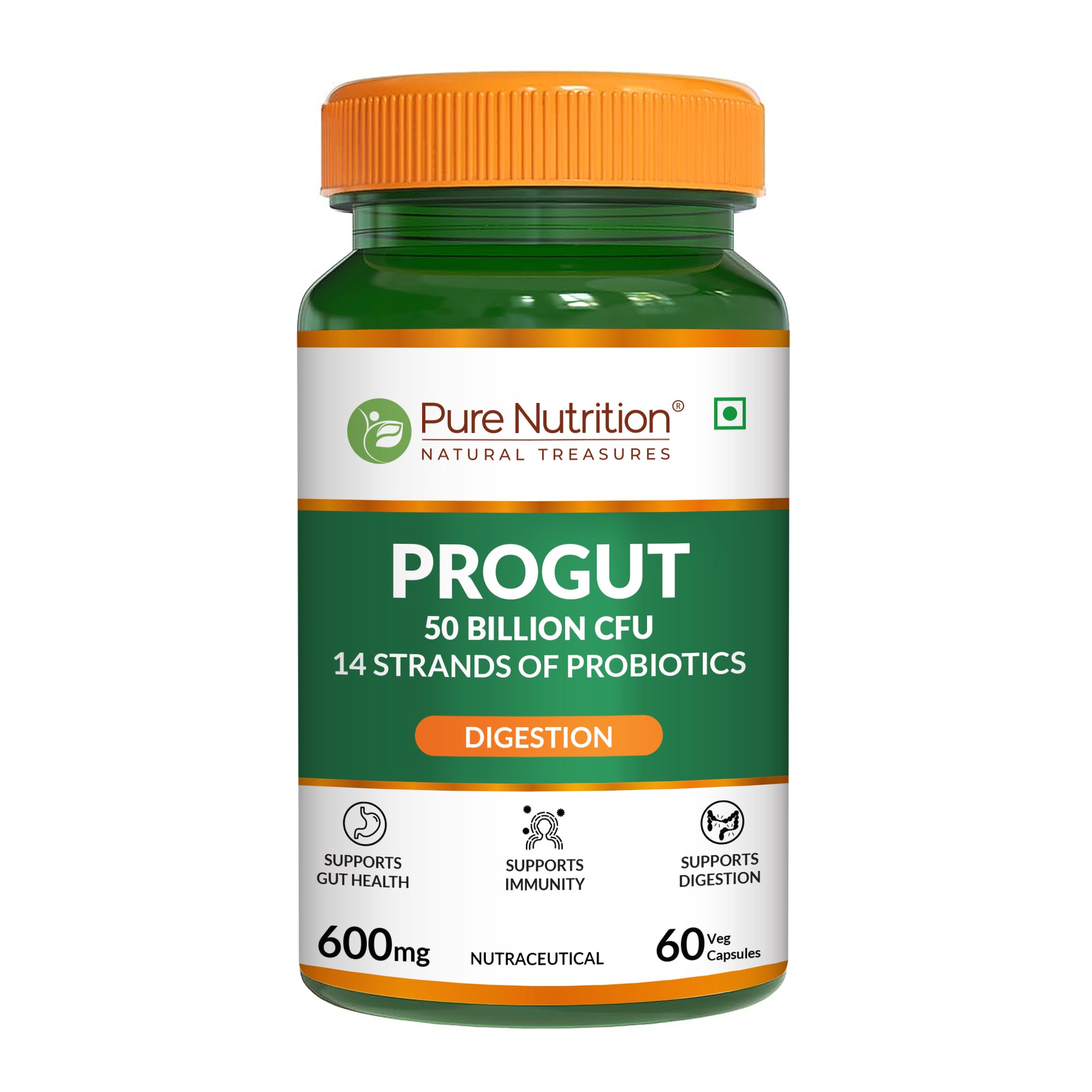 Easy Gut Combo: Progut 50 Billion CFU Probiotics + Psyllium Husk Isabgol Powder