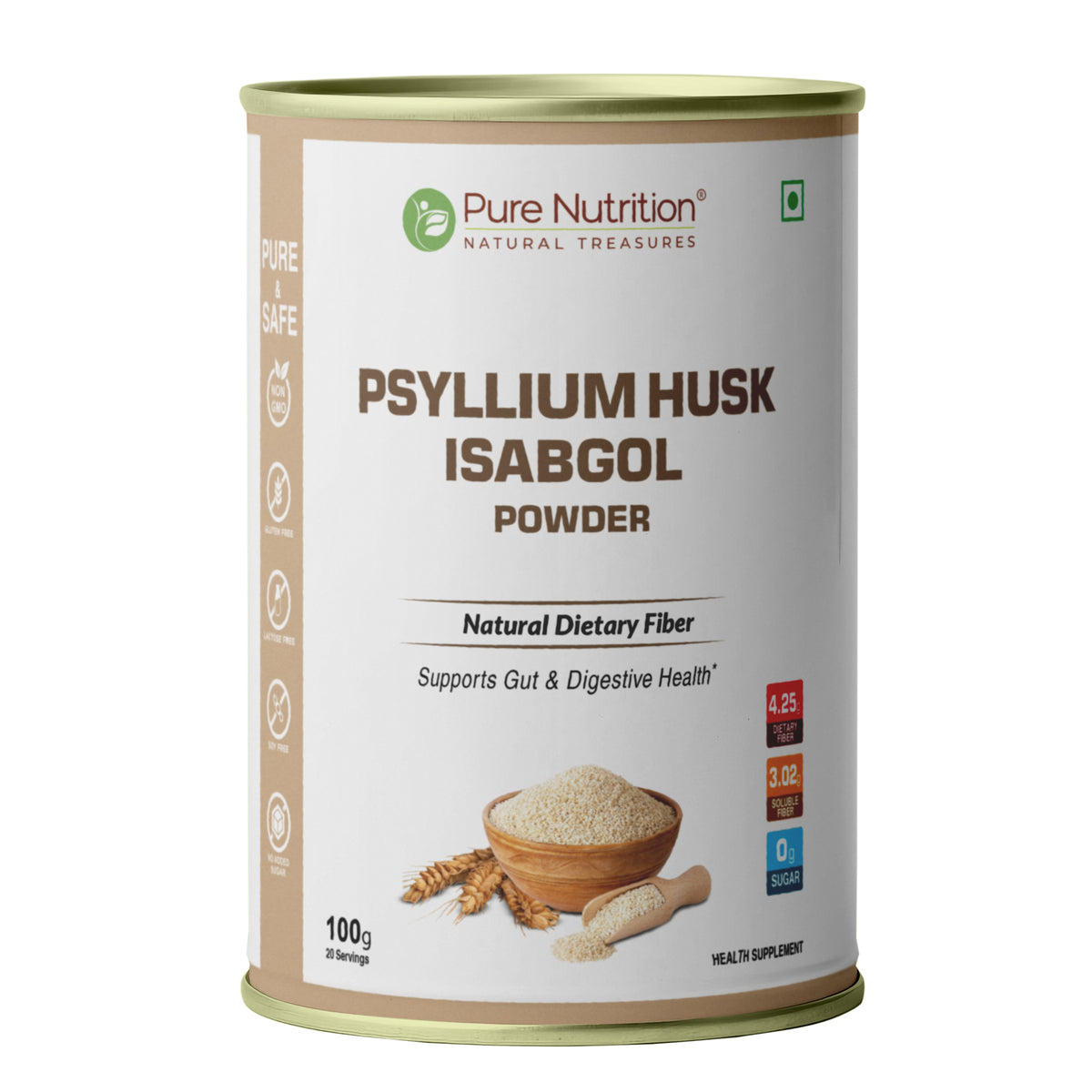 Psyllium Husk Isabgol Powder – Natural Fiber & Digestive Health – Pure ...