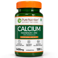 Calcium Magnesium Zinc with Vitamin D3 & K2  Bone & Muscle Support | 120 Tablets