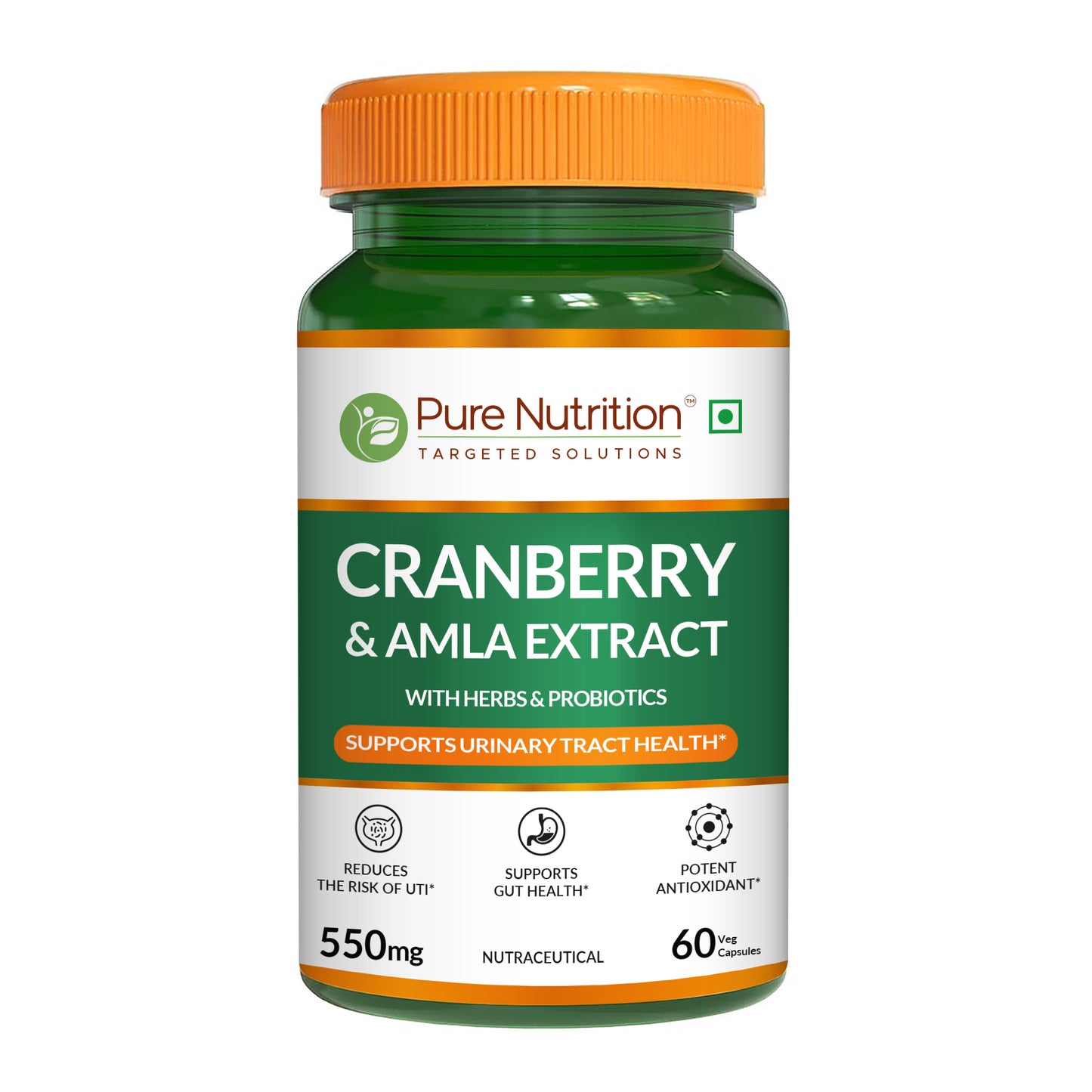 Cranberry with Amla Extract, Herbs & Probiotics | Plant-Based Daily Wellness Support