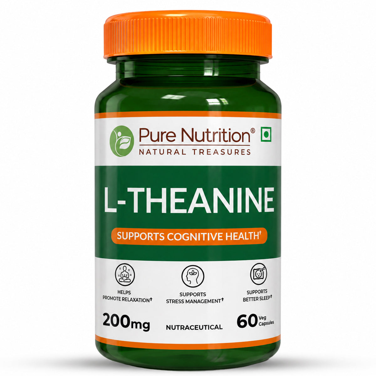 L-Theanine Capsules 200mg – Calm Focus, Stress Relief & Relaxation | 60 Capsules