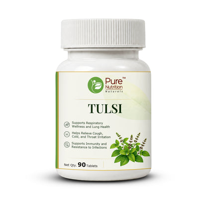 Pure Nutrition Tulsi Tablets | Holy Basil Extract for Respiratory & Immune Wellness Support | Ayurvedic Herbal Supplement