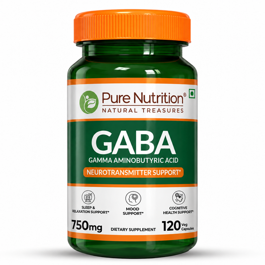 GABA 750mg | Gamma Aminobutyric Acid Supplement | Supports Relaxation, Mental Wellness & Daily Balance