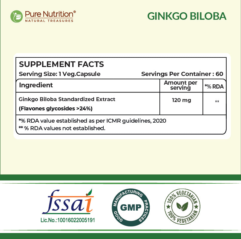 Pure Nutrition Ginkgo Biloba 120mg